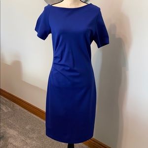 Reiss Sapphire Blue Asymmetric Neckline Dress